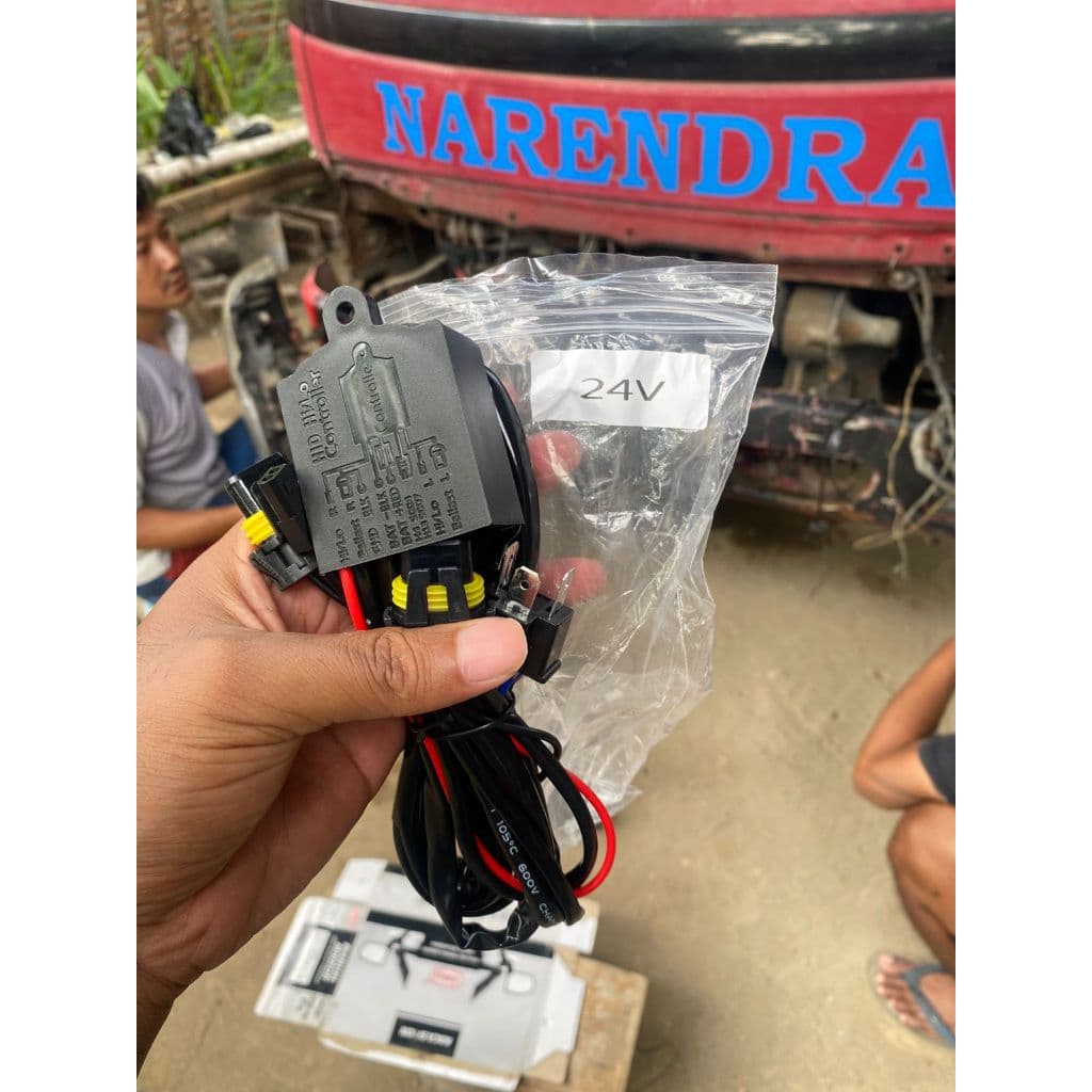 Kabel Relay Set 24V ke 12V H4 untuk Truk, BiLED & HID 2 Lampu 9