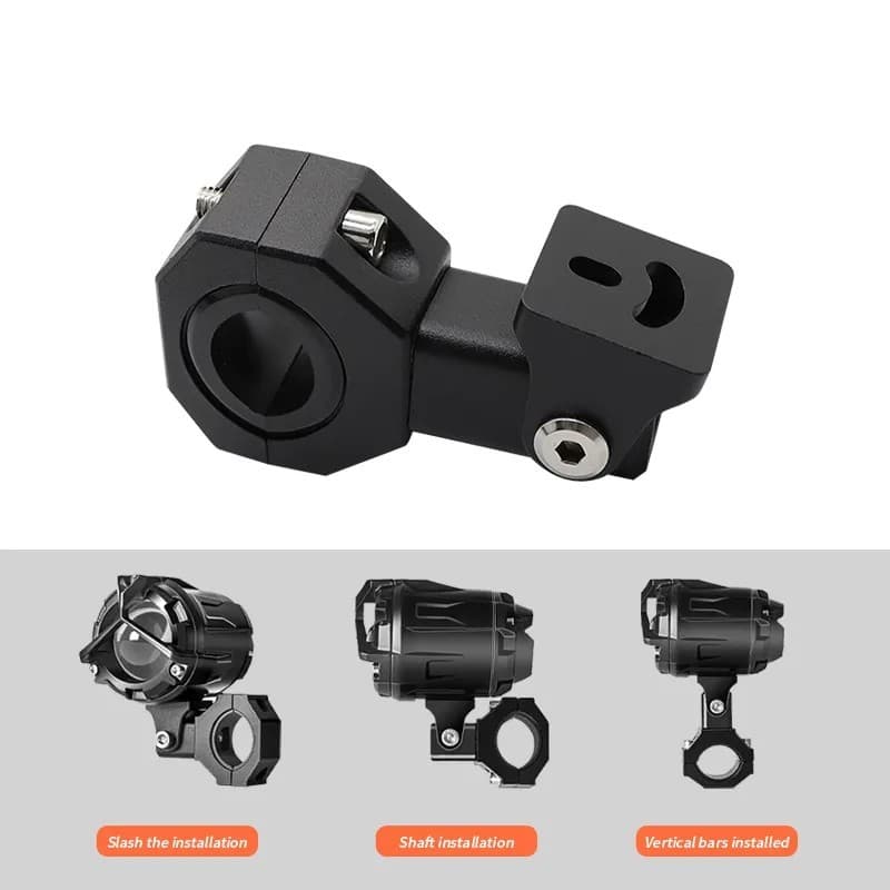 Bracket Lampu Tembak Motor CNC Universal 180 Derajat Pipa 18-32 mm Hitam 5