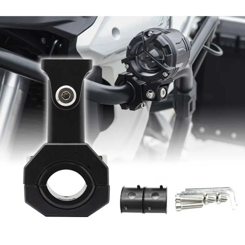 Bracket Lampu Tembak Motor CNC Universal 180 Derajat Pipa 18-32 mm Hitam 8