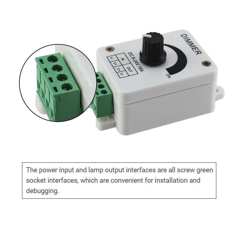 Dimmer LED PWM DC 12-24V 8A Pengatur Terang Redup & Kecepatan Motor DC 9
