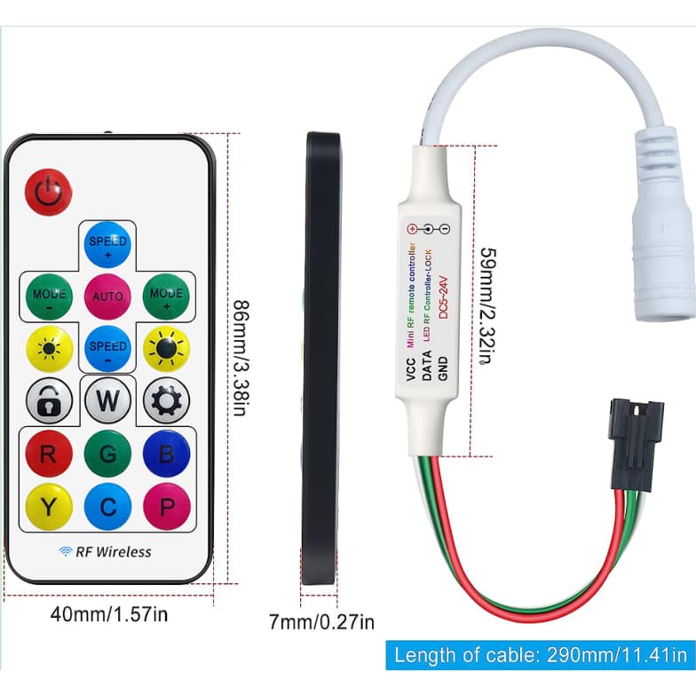 Controller Remote LED Strip RGB Pixel WS2811 WS2812B 366 Mode DC 5-24V 2