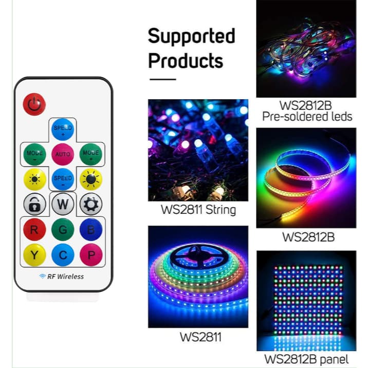 Controller Remote LED Strip RGB Pixel WS2811 WS2812B 366 Mode DC 5-24V 4