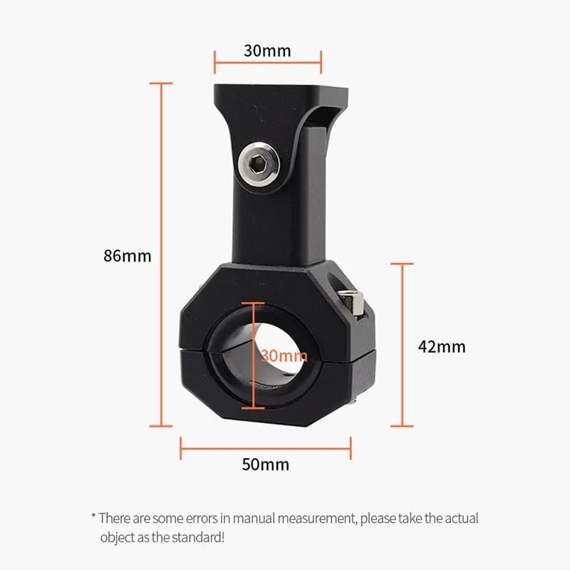 Bracket Lampu Tembak Motor CNC Universal 180 Derajat Pipa 18-32 mm Hitam 4