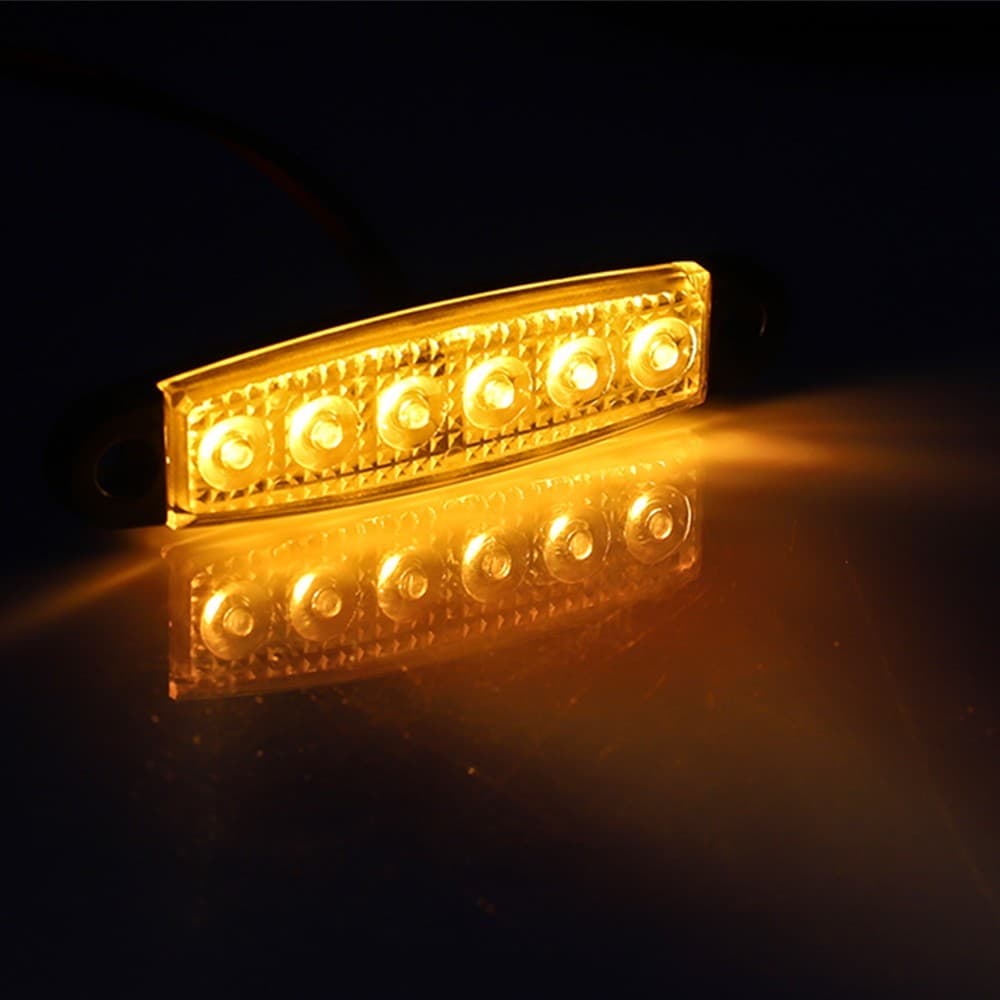 Lampu LED Samping Bak Truk & Bus 12-24V 6 LED Tahan Air IP65 (Biru / Kuning) 9