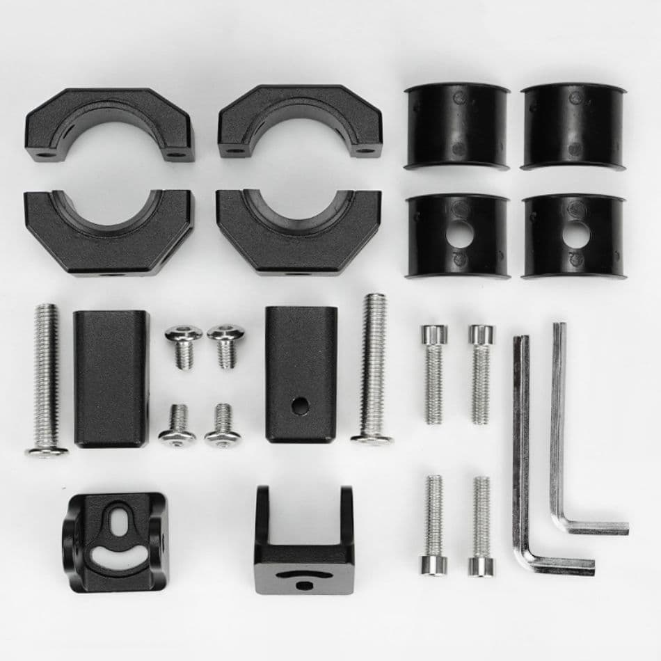 Bracket Lampu Tembak Motor CNC Universal 180 Derajat Pipa 18-32 mm Hitam 3