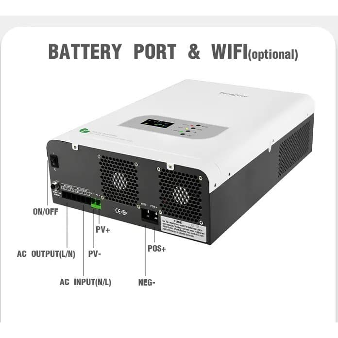 Inverter Hybrid Off Grid Techfine 3KVA 24V / 5KVA 48V Pure Sine Wave MPPT 2