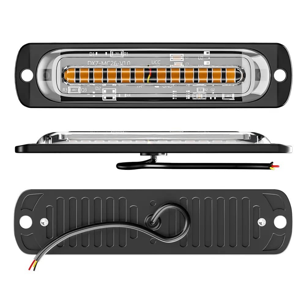 Lampu Kedip Darurat 2 LED 12-24V Strobo untuk Truk & Mobil Box (Kuning / Biru) 4