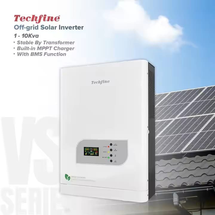 Inverter Hybrid Off Grid Techfine 3KVA 24V / 5KVA 48V Pure Sine Wave MPPT