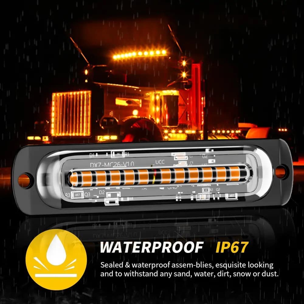 Lampu Kedip Darurat 2 LED 12-24V Strobo untuk Truk & Mobil Box (Kuning / Biru) 8