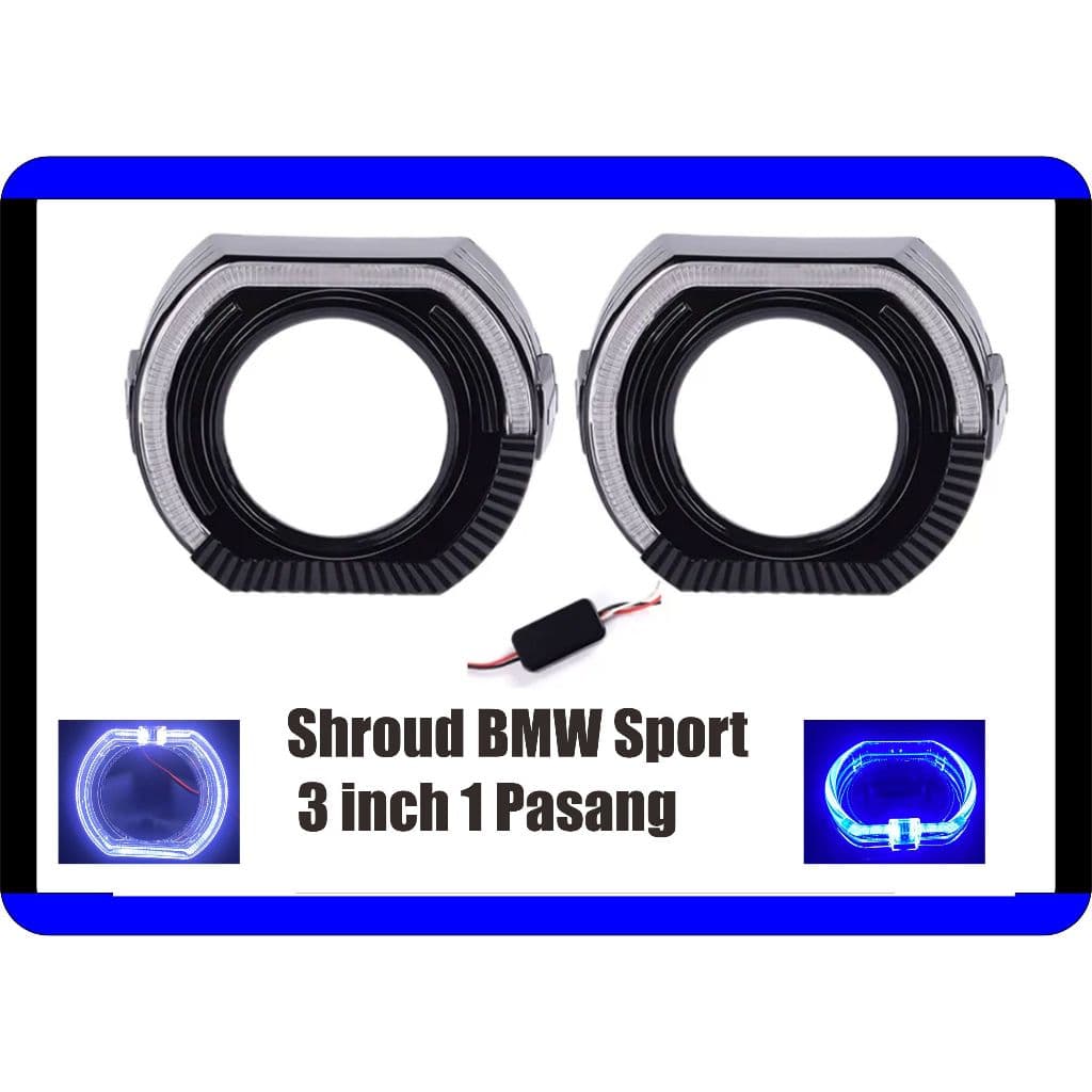 Shroud BMW Sport 3 Inch Angel Eyes untuk BiLED (1 Set Kanan Kiri) 2