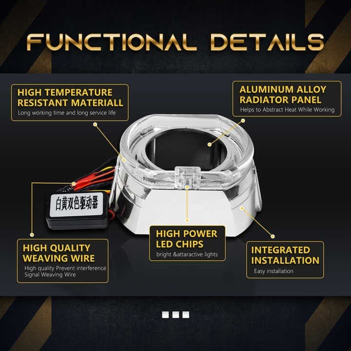 Shroud BMW Full Angel Eyes Crystal 3 Inch untuk Projector BiLED & HID (Per Pcs) 7