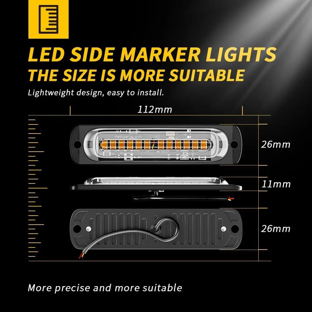 Lampu Kedip Darurat 2 LED 12-24V Strobo untuk Truk & Mobil Box (Kuning / Biru) 6