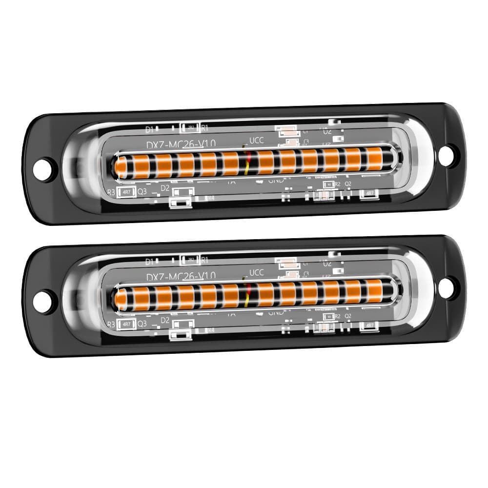 Lampu Kedip Darurat 2 LED 12-24V Strobo untuk Truk & Mobil Box (Kuning / Biru) 3