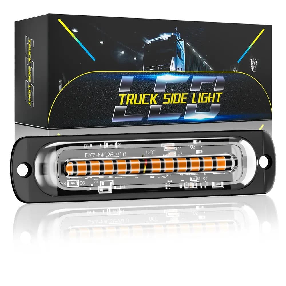 Lampu Kedip Darurat 2 LED 12-24V Strobo untuk Truk & Mobil Box (Kuning / Biru) 2