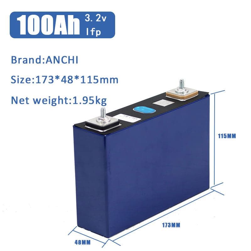 Baterai LiFePO4 3,2V 100Ah Cell Baru Grade A ANCHI Prismatic 2