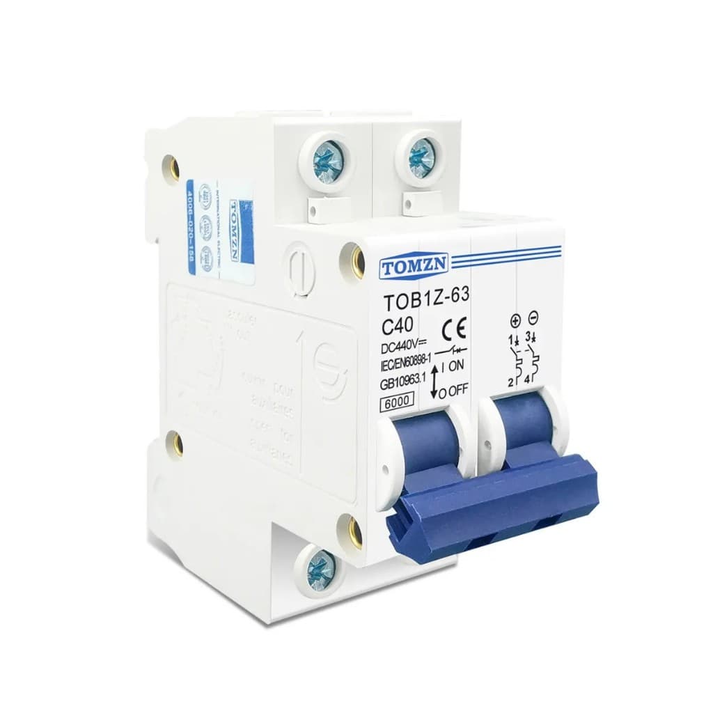 MCB DC TOMZN TOB1Z-63 2P 440V 6kA Kurva C Circuit Breaker (3A-63A) 5