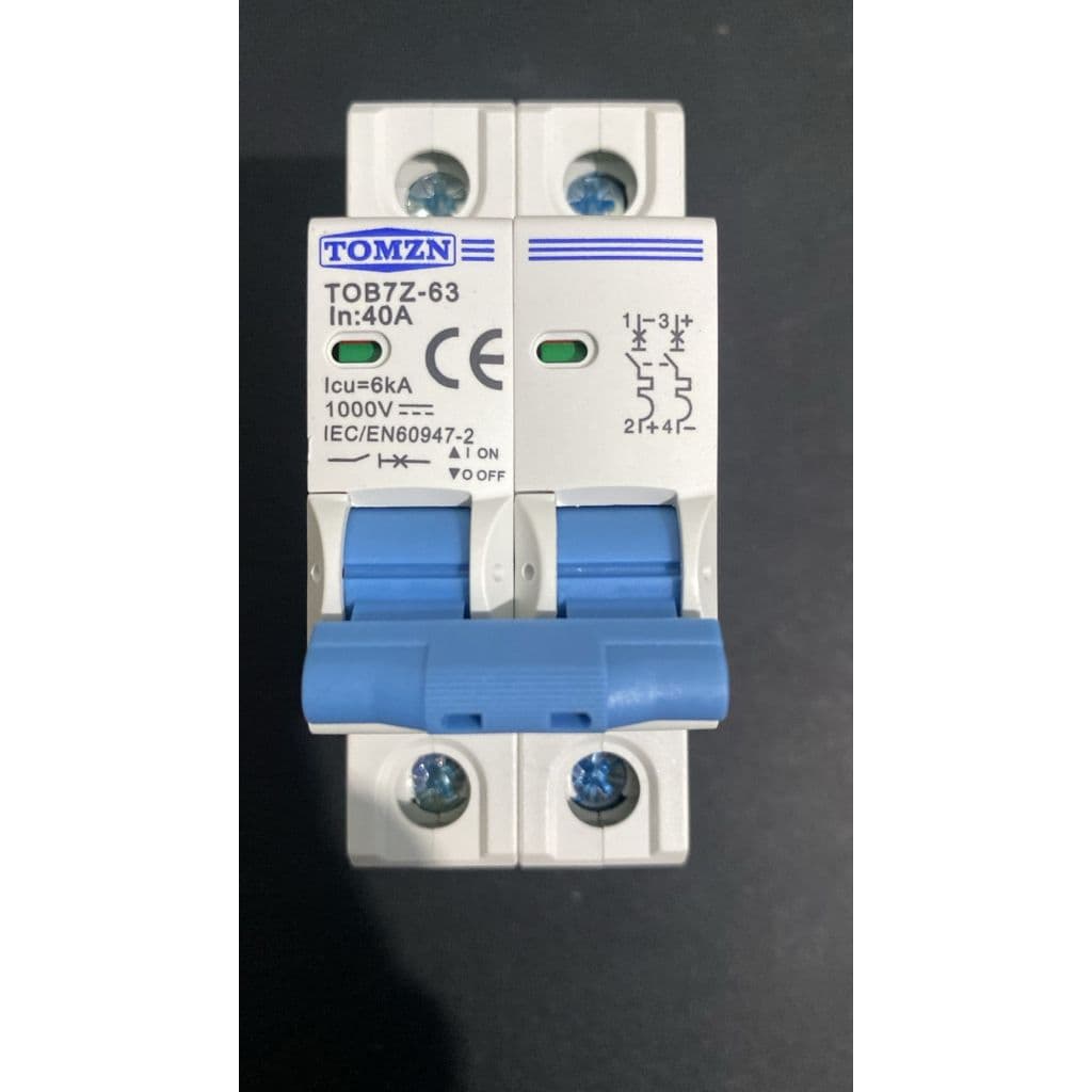 MCB DC TOMZN TOB1Z-63 2P 440V 6kA Kurva C Circuit Breaker (3A-63A) 11