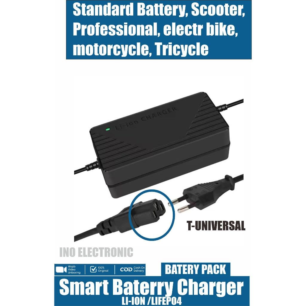 Charger Baterai LiFePO4 48V 58,4V 3A / 5A untuk Sepeda & Motor Listrik 7