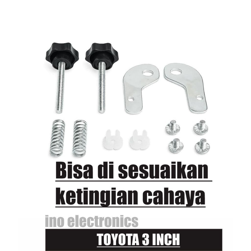 Bracket Foglamp Toyota 3 Inch untuk BiLED + Baut Atur Ketinggian (1 Pasang) 5