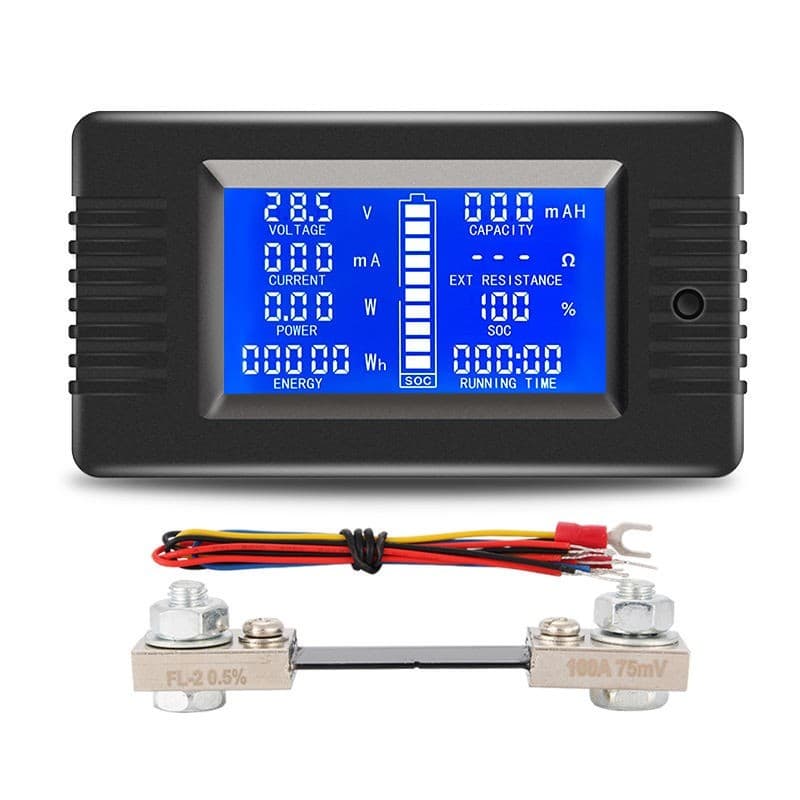 PZEM-015 Battery Tester DC 0-200V Volt Ampere Watt Meter + Shunt 50A-300A 7