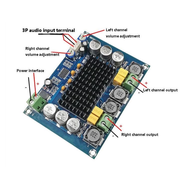 Amplifier Stereo XH-M543 2x120W TPA3116D2 Class D Chip Original 2