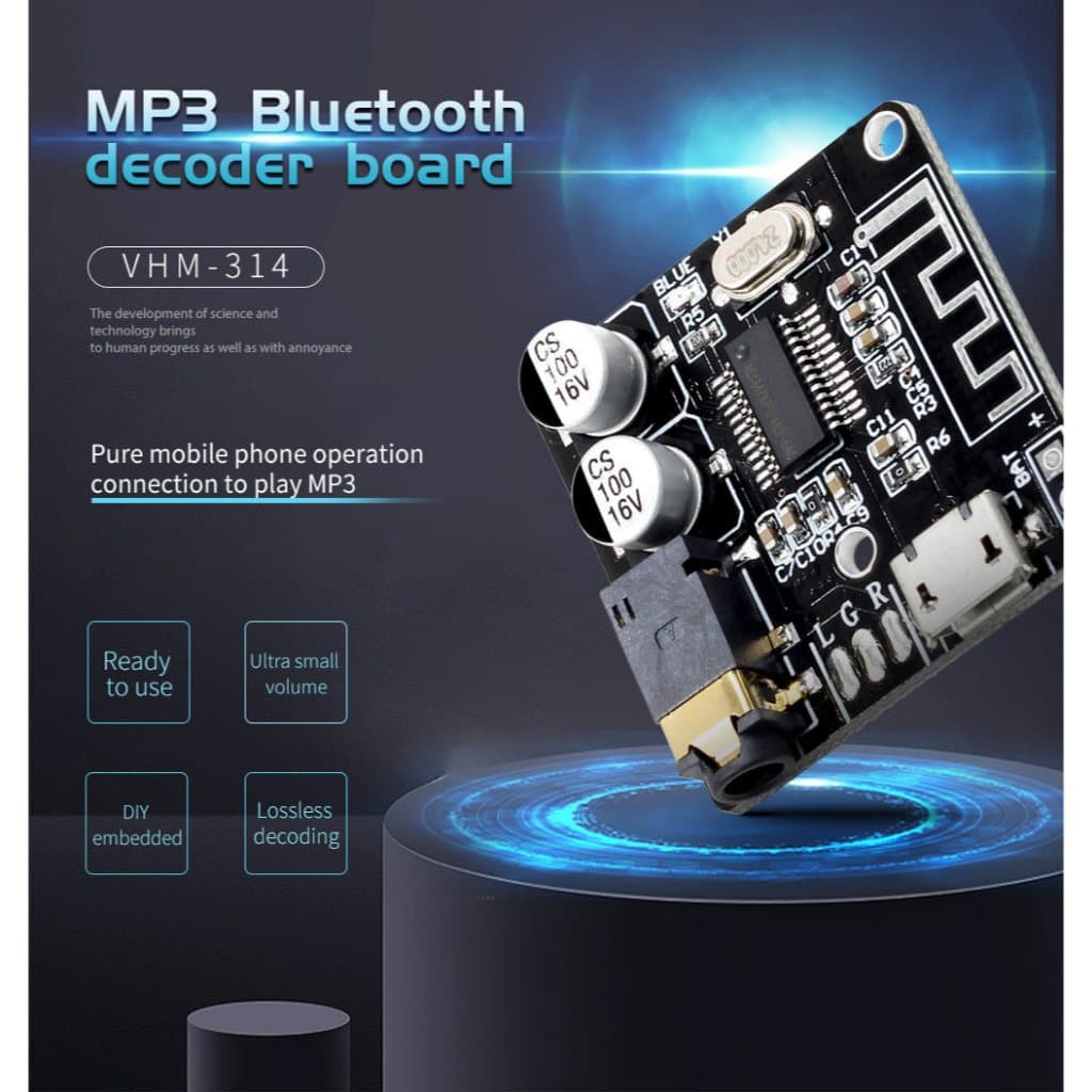 Modul Bluetooth 5.0 Audio Receiver VHM-314 Stereo Micro USB / Type-C 8