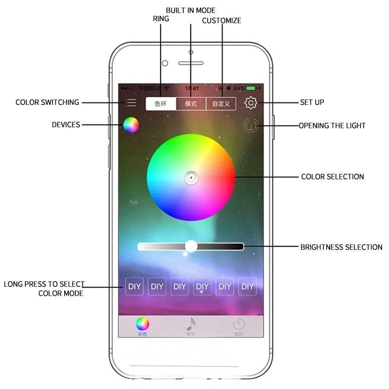Demon Eyes RGB 12 LED Kontrol App untuk BiLED Projector DC 9-36V Universal 3