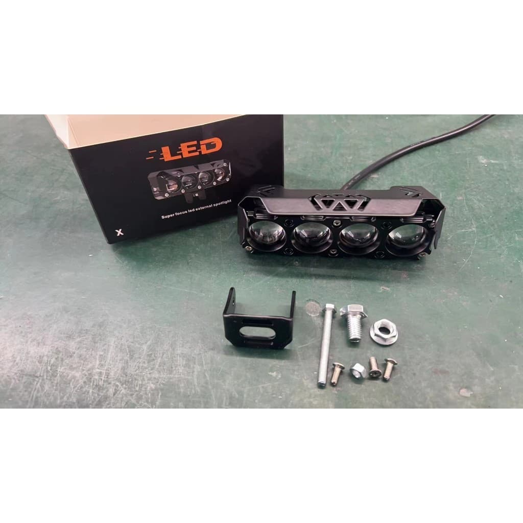 Lampu Tembak SQL 4 Mata LED 45W 12-80V Dual Color + Devil Eyes Strobo 6