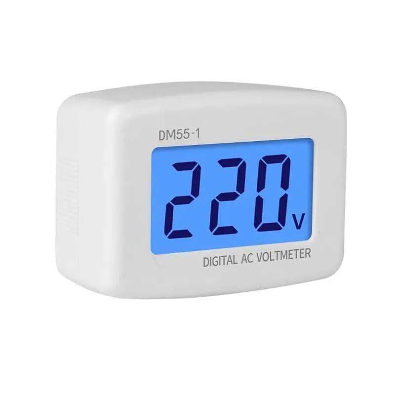 Voltmeter Digital AC DM55-1 Colok Stop Kontak 80-300V Tester Tegangan PLN 4
