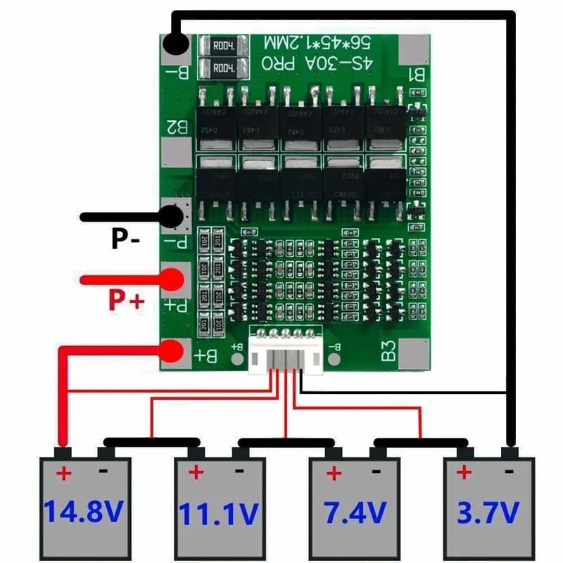 BMS 3S 4S 30A 40A 60A 100A Balance untuk Baterai 18650 Li-ion & LiFePO4 5