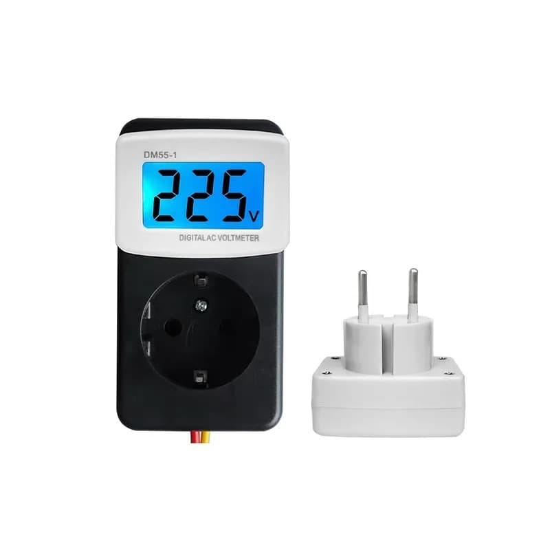 Voltmeter Digital AC DM55-1 Colok Stop Kontak 80-300V Tester Tegangan PLN 6