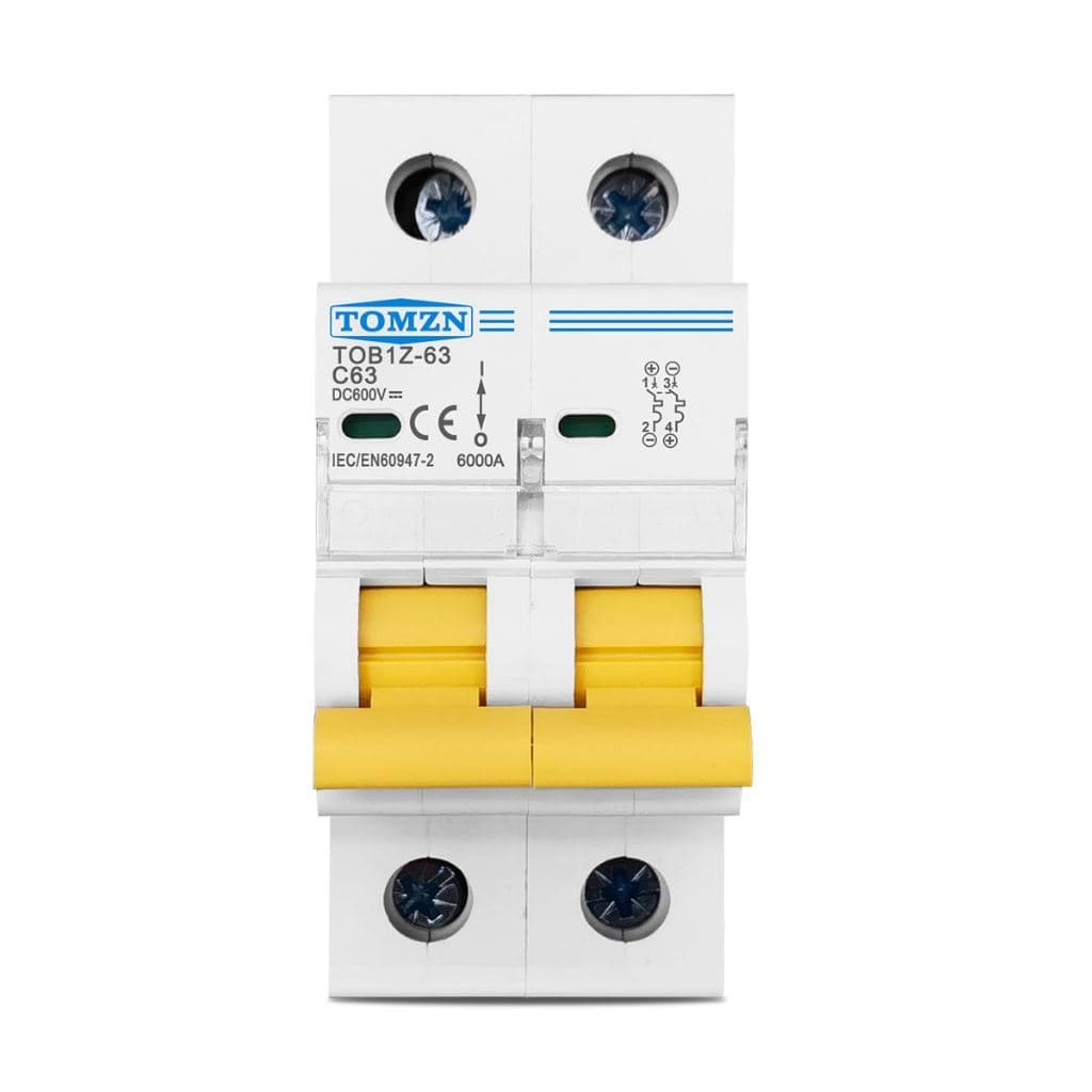MCB DC TOMZN TOB1Z-63 2P 600V 6kA untuk PLTS (3A-63A) 5