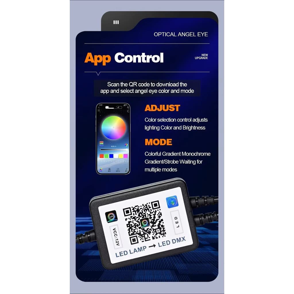 Shroud RGB Akrilik Angel Eyes Crystal Premium 2,5 & 3 Inch Kontrol App 9