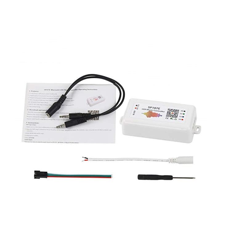 SP107E Controller LED Pixel Musik Bluetooth untuk WS2812B WS2811 DC 5-24V 5