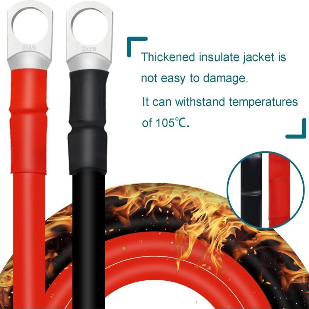 Kabel 6 AWG 30 cm + Skun untuk Baterai, Inverter & Panel Surya 5