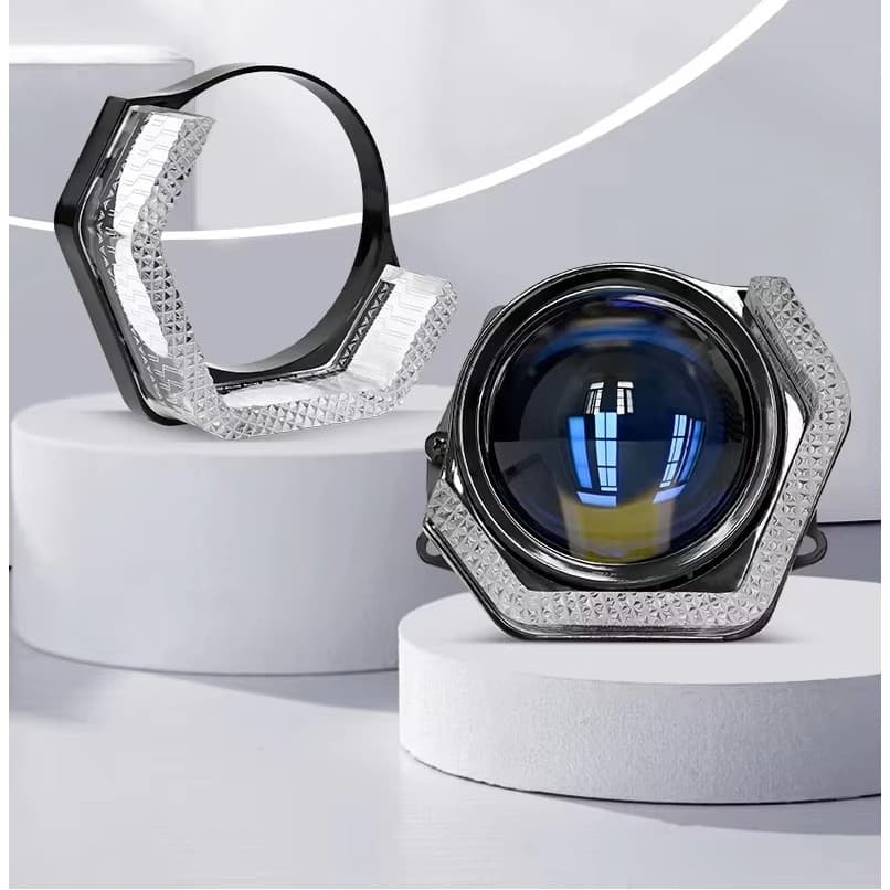 Shroud Akrilik 5D Glory Crystal Polosan Putih 2,5 & 3 Inch untuk BiLED 4