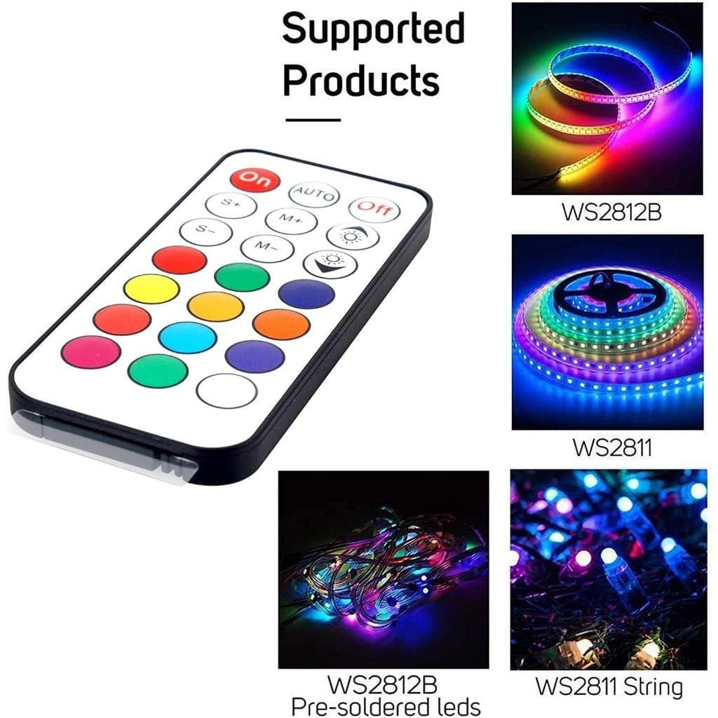 Remote Control RF 21 Tombol Controller LED Pixel WS2812B WS2811 DC 5-24V 6
