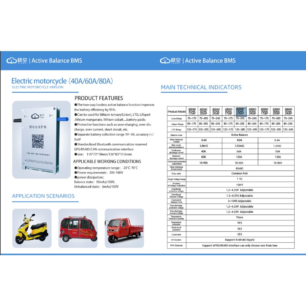 BMS Jikong JK-BD6A24S-6P / 10P Smart Active Balancer Bluetooth 8S-24S 9