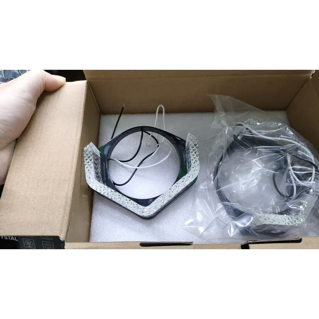 Shroud Akrilik 5D Glory Crystal Polosan Putih 2,5 & 3 Inch untuk BiLED