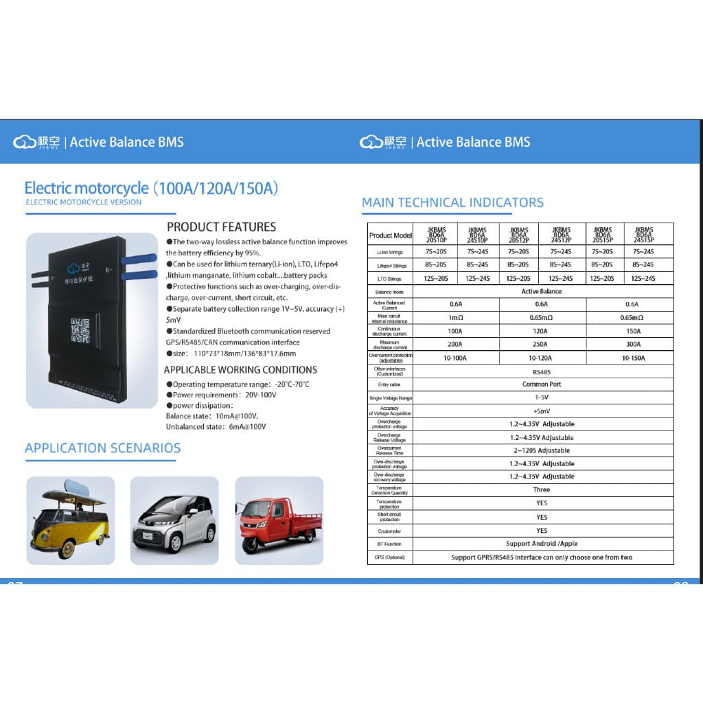 BMS Jikong JK-BD6A24S-6P / 10P Smart Active Balancer Bluetooth 8S-24S 8