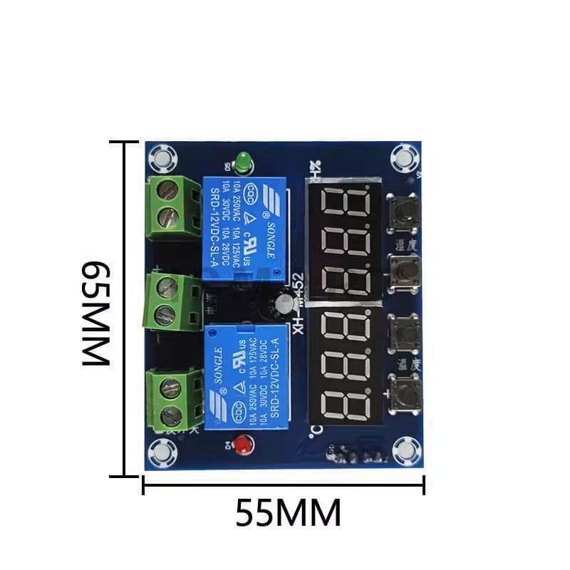 XH-M452 Thermostat & Hygrostat Digital 12V Kontrol Suhu Kelembapan Mesin Tetas 8