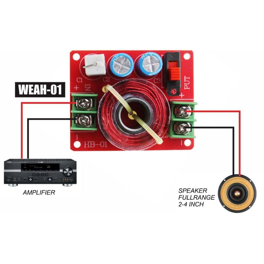 Crossover Pasif 1 Way Fullrange WEAH-HB01 Notch Filter Speaker 2-4 Inch 8