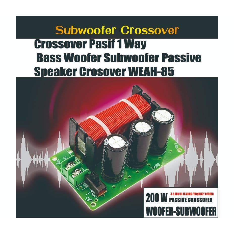 Crossover Pasif 1 Way Subwoofer WEAH-85 Low Pass untuk Speaker 5-15 Inch 8