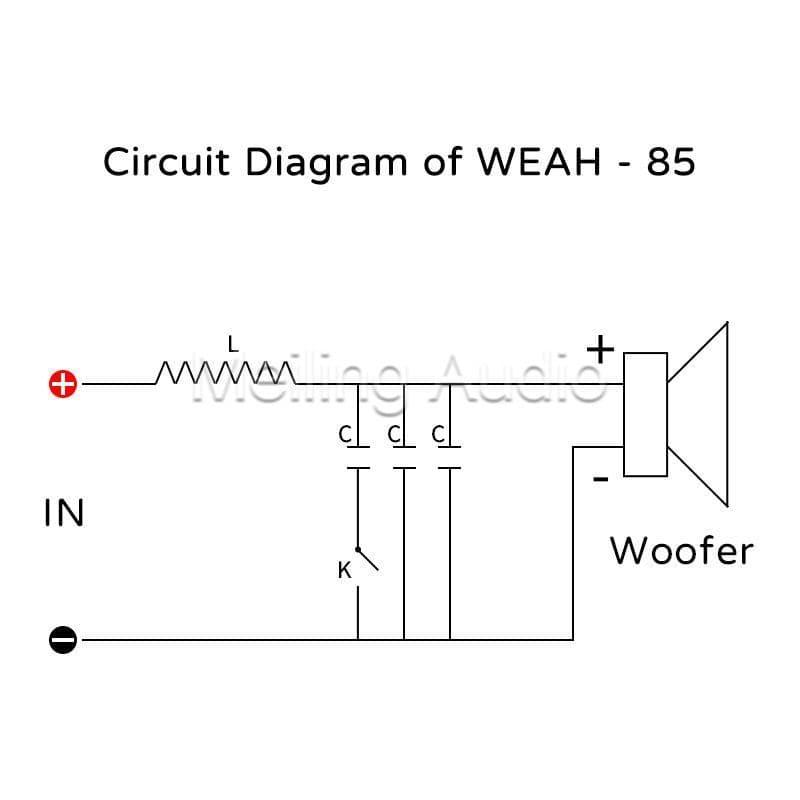 Crossover Pasif 1 Way Subwoofer WEAH-85 Low Pass untuk Speaker 5-15 Inch 9