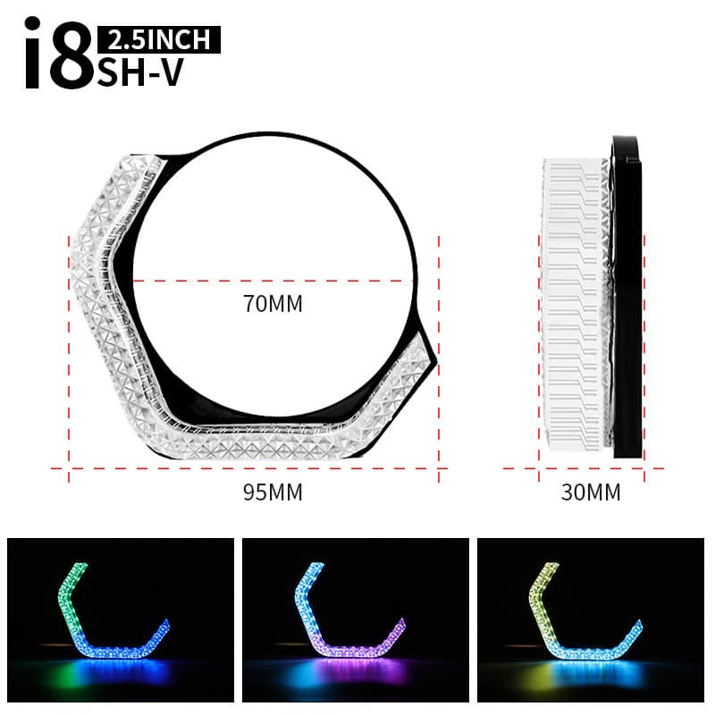 Shroud Hexagonal 5D RGB Akrilik Angel Eyes Bluetooth App 2,5 & 3 Inch 12