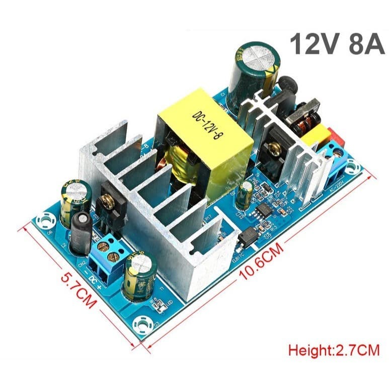 Modul Power Supply Switching 12V 8A 100W AC 220V ke DC 12V 2