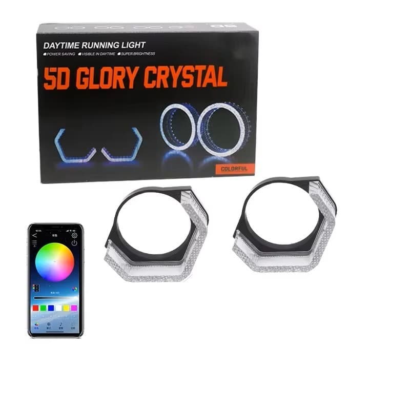 Shroud Hexagonal 5D RGB Akrilik Angel Eyes Bluetooth App 2,5 & 3 Inch 5