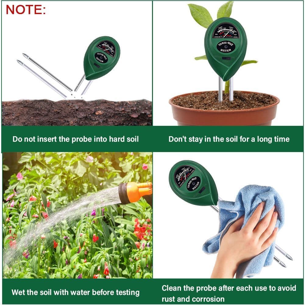 Soil Meter 3 in 1 Alat Ukur pH Tanah, Kelembapan & Cahaya untuk Tanaman 4