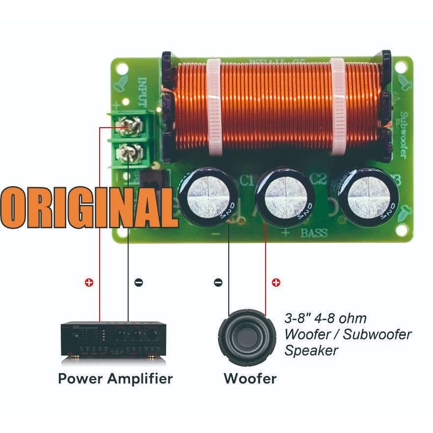 Crossover Pasif 1 Way Subwoofer WEAH-85 Low Pass untuk Speaker 5-15 Inch 5