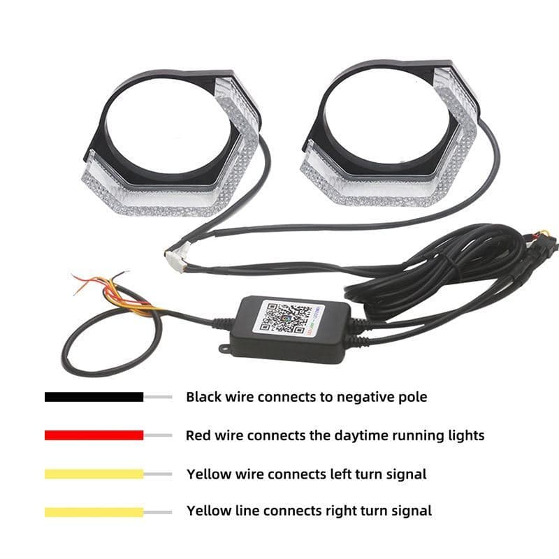 Shroud Hexagonal 5D RGB Akrilik Angel Eyes Bluetooth App 2,5 & 3 Inch 6